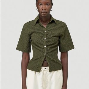 *SOLD on Depop* NWT Nanushka Saff Top in Black and Green